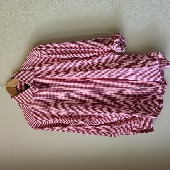 David Donahue Other - DAVID DONAHUE Sz 16.5, 34/35 Men red & white checkered long sleeve dress shirt